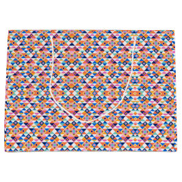 Farbige Geschenktasche mit geometrischem Muster  Große Geschenktüte