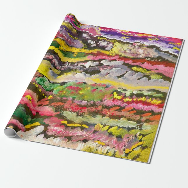 Farbige geschichtete abstrakte Landschaft Geschenkpapier (Ungerollt)