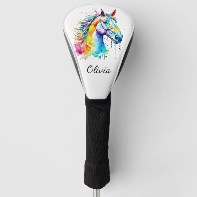 Farbige Gestaltung des Pferdekopfes Golf Headcover (Vorderseite)