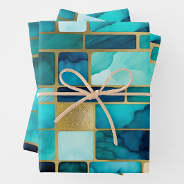 Farbige, gestanzte Glaskunstplatten Geschenkpapier Set