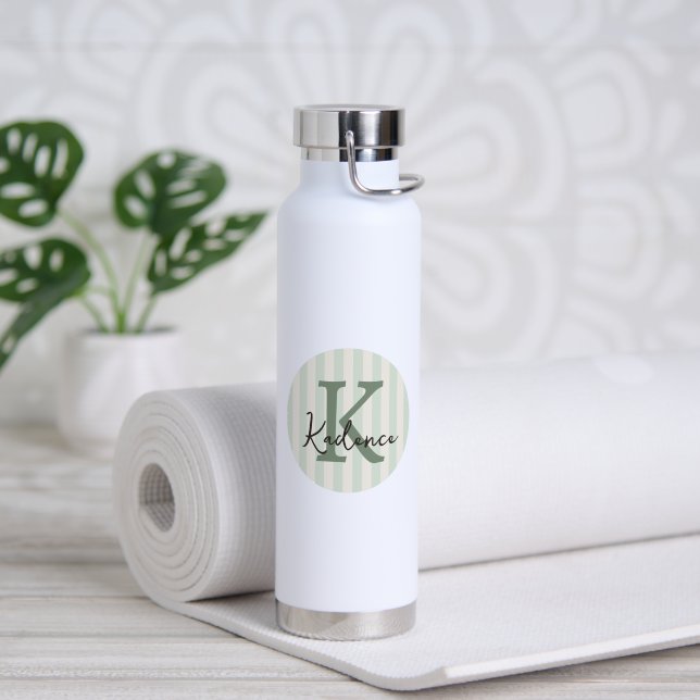 Farbige gestreifte Kreis-Monogramm Trinkflasche (Yoga (gedreht))