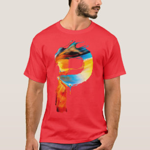 Farbige gestrichene Anfangsbuchstaben P T-Shirt