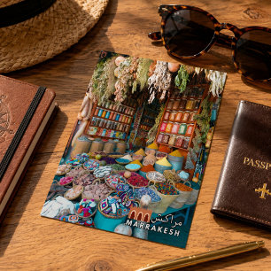 Farbige Gewürzhandlung Medina Marrakesch Postkarte
