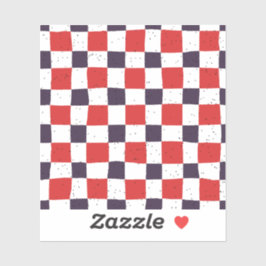 Farbige Gingham-Muster Coole Scrapbooking Rot Aufkleber