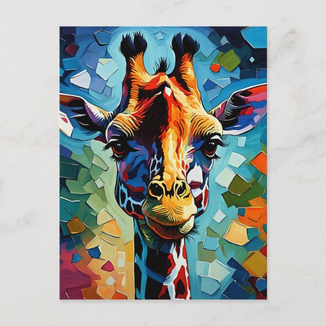 Farbige Giraffe 302 Postkarte (Vorderseite)