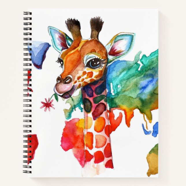 Farbige Giraffe Notizbuch (Vorderseite)
