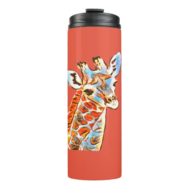 Farbige Giraffe Thermosbecher (Vorderseite)