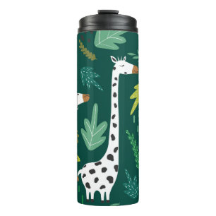 Farbige Giraffen: Dekoratives Tiermuster. Thermosbecher