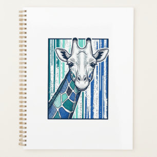 Farbige Giraffenporträt-Vintage-Stich-Vektor Planer