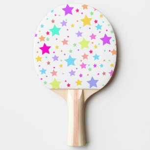 Farbige Girly Stars, rosa Lila, blau, gelb Tischtennis Schläger