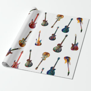 Farbige Gitarre Geschenkpapier