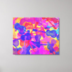 Farbige Gitarren-Collage Leinwanddruck