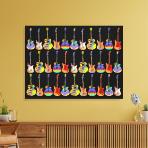 Farbige Gitarren Leinwanddruck