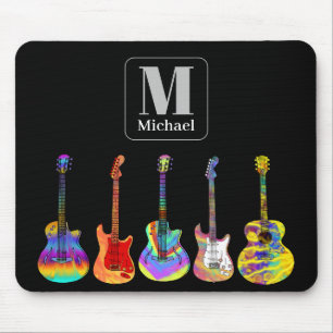 Farbige Gitarren-Monogram Mousepad