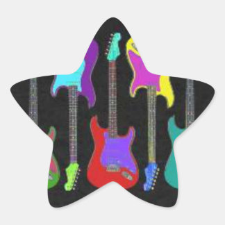 Farbige Gitarren-Star-Sticker Stern-Aufkleber
