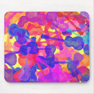 Farbige GitarrenCollage Mousepad