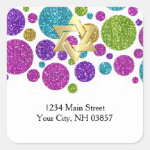 Farbige Glittery Punkte auf jeder Rücksendeadresse