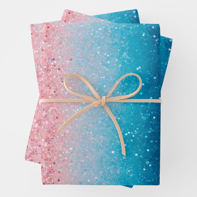 Farbige Glitzer Art Wrapping Paper Sheets Geschenkpapier Set (Von Creator hochgeladen)