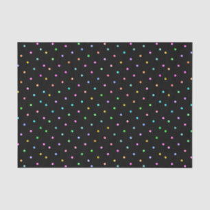 Farbige Glitzer Dots Muster auf schwarz Seidenpapier