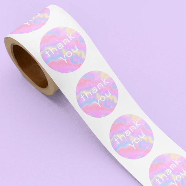 Farbige Glitzern Rainbow Vielen Dank Runder Aufkleber (Von Creator hochgeladen)