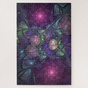 Farbige glitzernde moderne abstrakte Fraktalkunst Puzzle