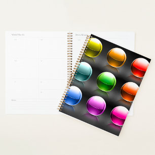Farbige Glossen-Sphere Icons Abstrakte Balls Planer