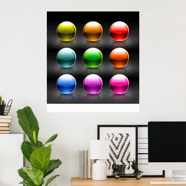 Farbige Glossen-Sphere Icons Abstrakte Balls Poster (Von Creator hochgeladen)