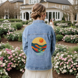 Farbige Goldene Sonnenuntergangs-Tal Jeansjacke