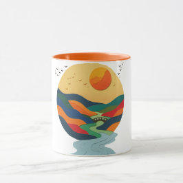 Farbige Goldene Sonnenuntergangs-Tal Tasse
