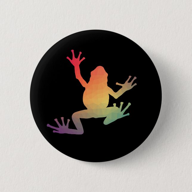 Farbige Gradient Frosch Lover Geschenke Button (Vorderseite)