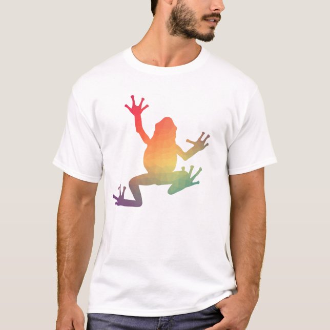 Farbige Gradient Frosch Lover Geschenke T-Shirt (Vorderseite)