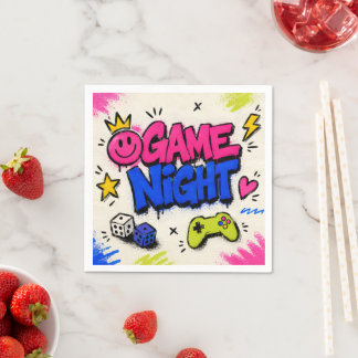 Farbige Graffiti-Game-Night-Partyservietten Serviette