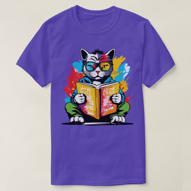 farbige Graffiti-Illustration farbenfrohe Katzensc T-Shirt (Design vorne)