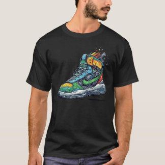 Farbige Graffiti-Sneaker-Grafik-T-Shirt - Urban  T-Shirt