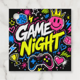Farbige Graffiti-Spielabend-Partygeschenk-Tags Geschenkanhänger
