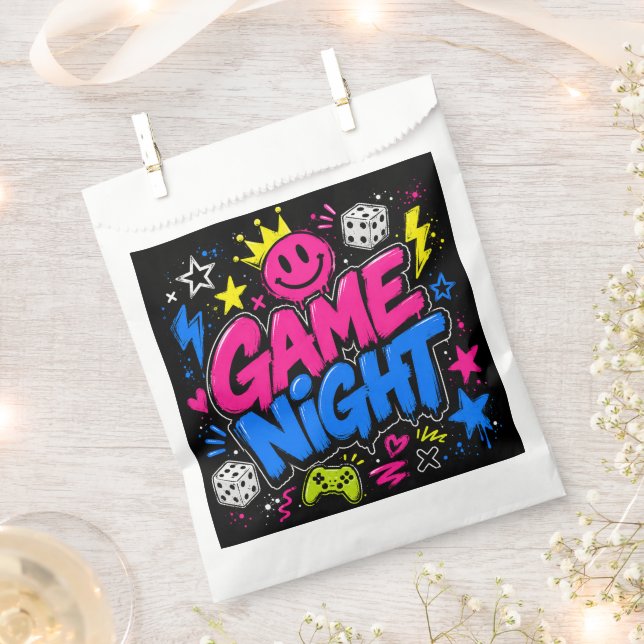 Farbige Graffiti-Spielabend-Partygeschenktasche Geschenktütchen (Ausgeschnitten)