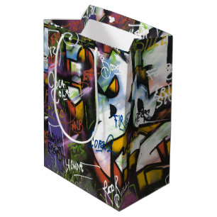 Farbige Graffiti-Wörter Mittlere Geschenktüte