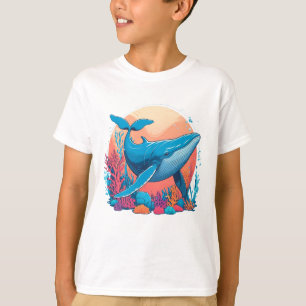 Farbige grafische Gestaltung eines Whales T-Shirt