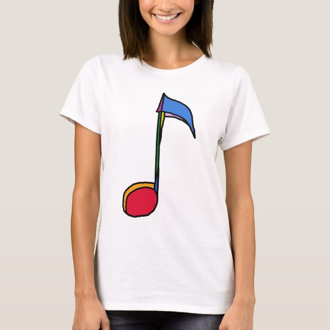 farbige grafische Musiknote T-Shirt (Vorderseite)