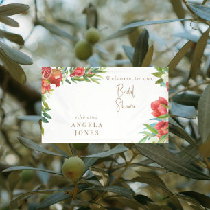 Farbige Granatapfel-Laub-Brautparty Banner