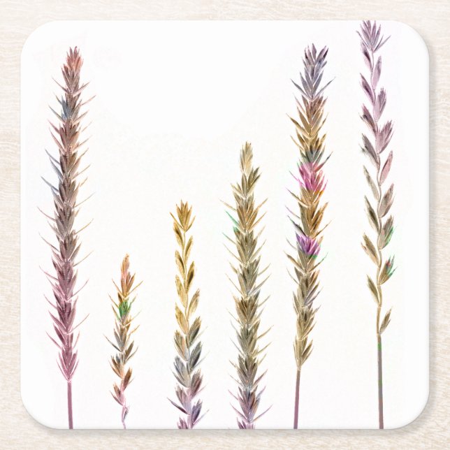 Farbige Gras Rechteckiger Pappuntersetzer (Vorderseite)