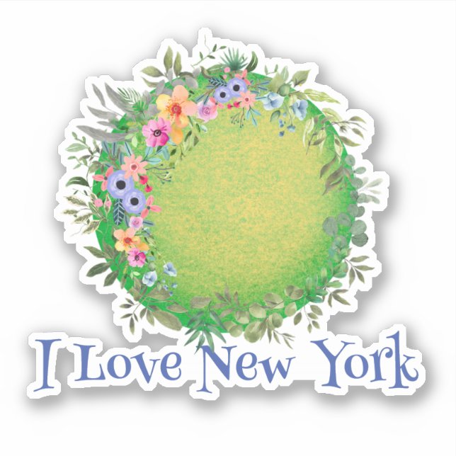 Farbige Green Earth I Liebe New York Sticker (Vorderseite)