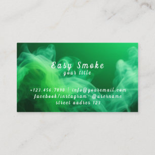 Farbige Green Smoke Vape Shop Visitenkarte
