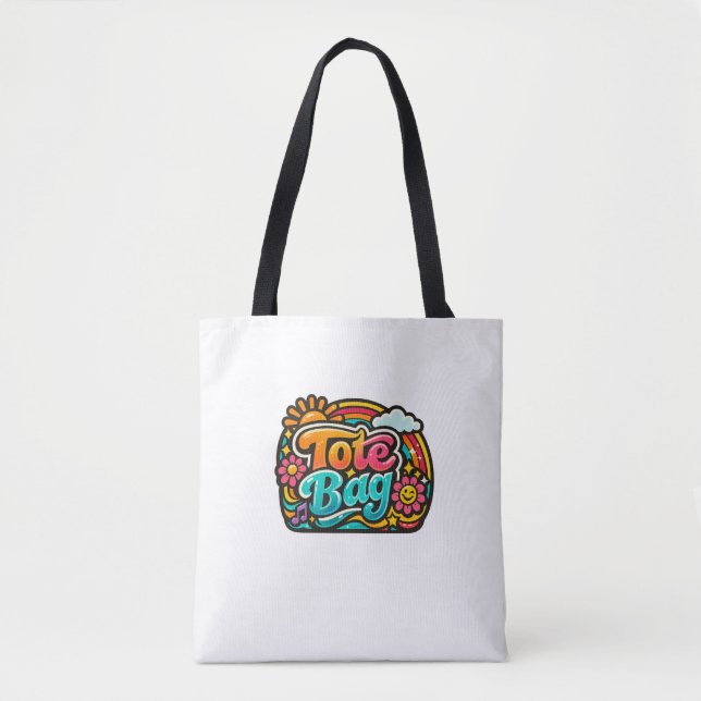 Farbige Groovy Floral Regenbogen-Grafik (Vorderseite)