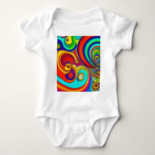 Farbige Groovy Rainbow-Wirbel Baby Strampler