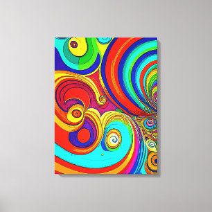 Farbige Groovy Rainbow-Wirbel Leinwanddruck