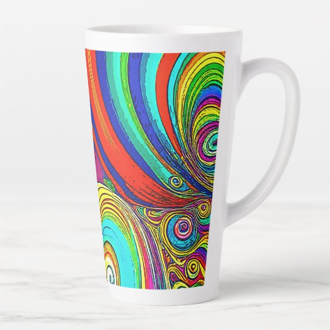 Farbige Groovy Rainbow-Wirbel Milchtasse (Rechts)
