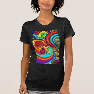 Farbige Groovy Rainbow-Wirbel T-Shirt