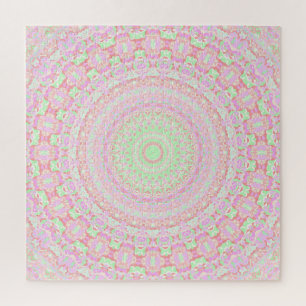 Farbige Groovy Trippy Boho Hippie Pastell Mandala Puzzle