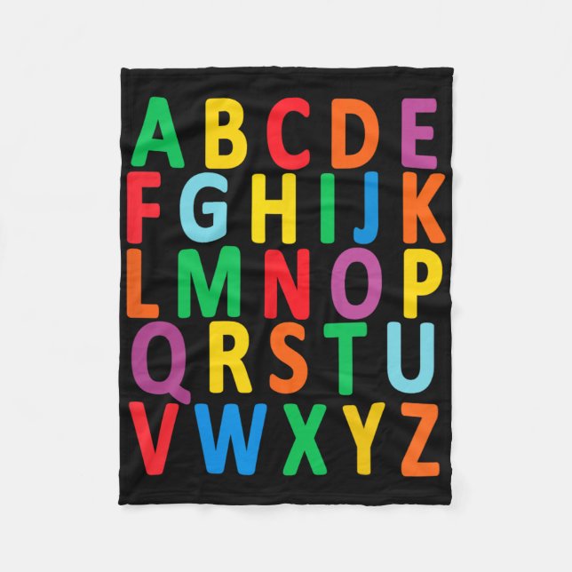 Farbige Großbuchstaben Alphabet lernen Abc Boy Fleecedecke (Vorderseite)